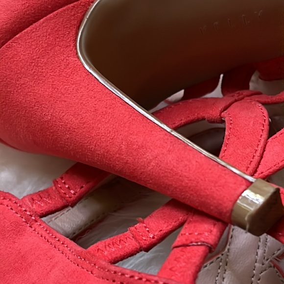 Kelly & Kate Zipper Back Red Cage Heels Sz 7.5 - Picture 14 of 16